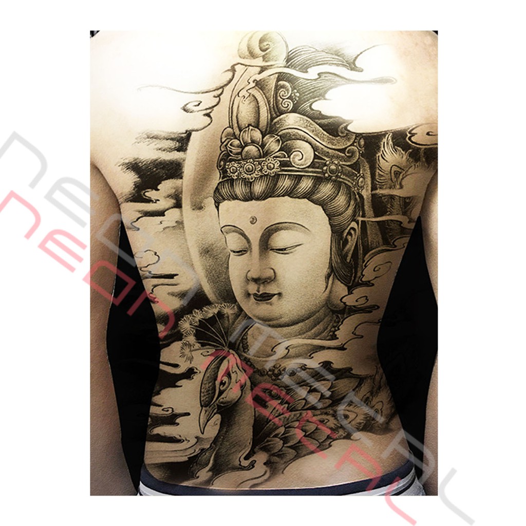 觀音佛祖滿背刺青貼紙紋身貼傳統刺青貼刺青紋身貼紙轉印滿背tta29 賣場還有多款造型歡迎參觀選購 蝦皮購物