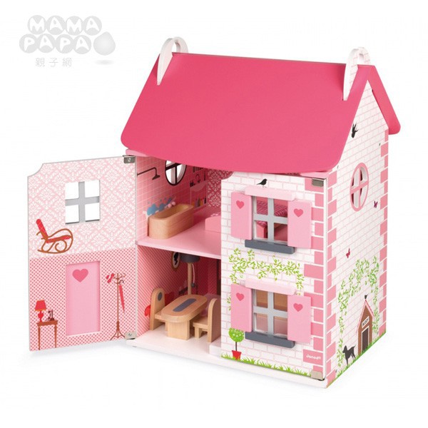 【法國Janod】Doll's House-粉夢幻娃娃屋