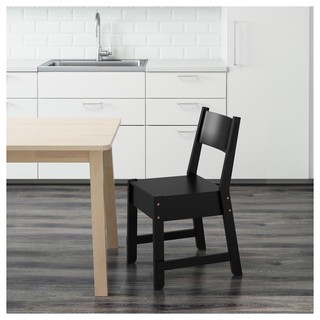 絕版品/北歐工業LOFT風格經典IKEA宜家NORRÅKER實木椅附靠背椅餐椅工作椅/黑色/二手八成新/特$1980