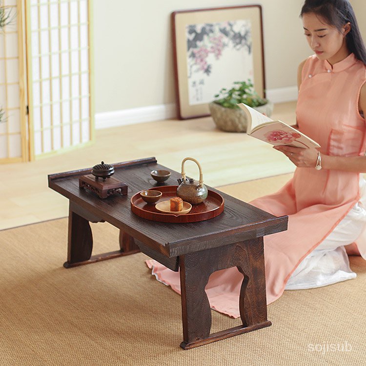 日式實木矮桌 榻榻米小茶桌 折疊電腦桌 床上桌 飄窗桌 和室炕桌 炕幾