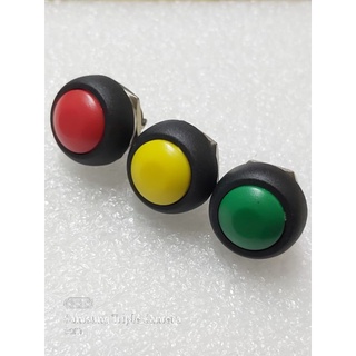 按鈕開關 按式開關 無段 2P 固定孔:12mm 顏色:紅 黃 綠 *訂單金額滿50元(不含運費)才出貨