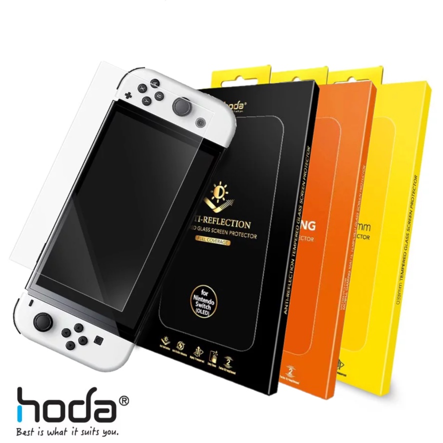 Hoda Nintendo Switch OLED 任天堂 0.33亮面 / 霧面 / AR抗反射滿版玻璃保護貼
