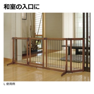 米可多寵物精品 臺灣現貨 日本RICHELL寵物用木製附門圍欄(L)移動式原木圍籠附門柵欄圍片58491