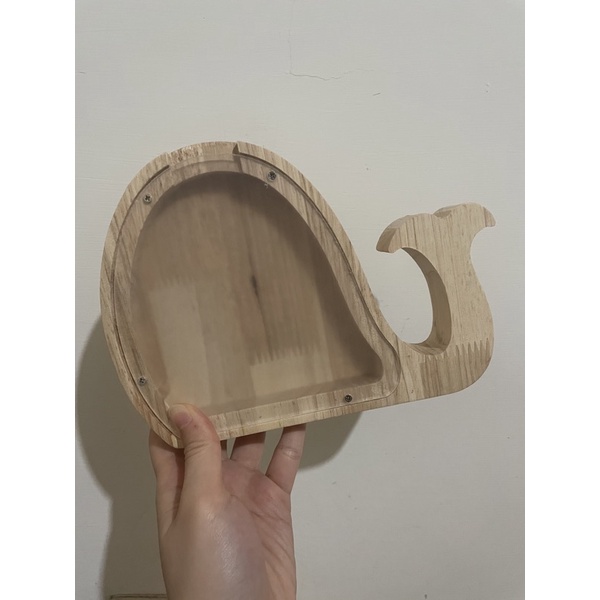 木頭製鯨魚造型存錢筒