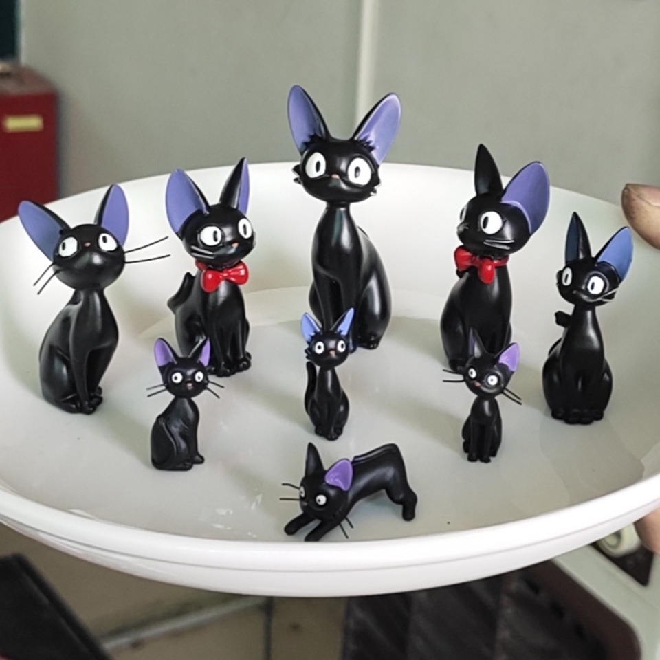 黑貓吉吉（多款可選）魔女宅急便吉吉 吉吉 黑貓公仔 白色貓咪 黑貓 情侶手辦DIY 龍貓 微景觀小清新造景公仔