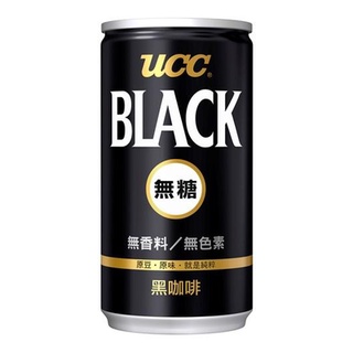 UCC無糖黑咖啡飲料184ml(效期2024/07/31)市價25元特價17元