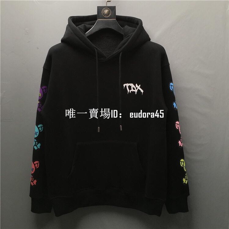 Moschino 莫斯奇洛秋冬設計師款卡通藍色小熊連帽衛衣背后是大熊熊帽t 長袖帽t 男女同款大學t 蝦皮購物