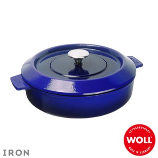 《WOLL》德國歐爾-IRON 28cm淺型鑄鐵鍋 藍