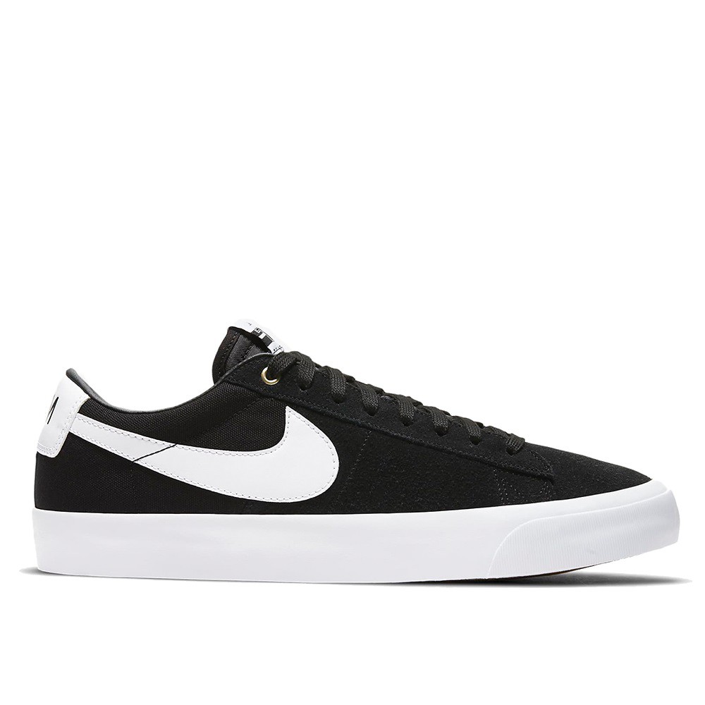 nike sb blazer low black white
