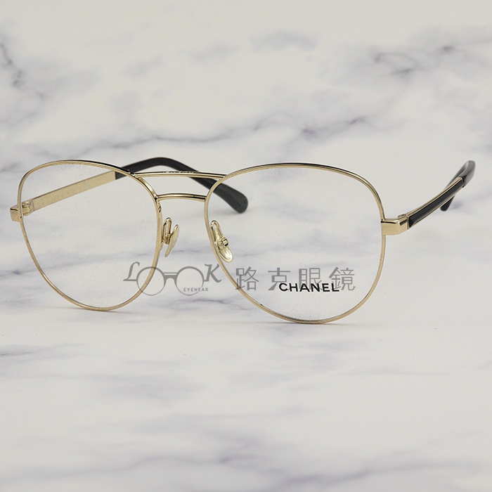 【LOOK路克眼鏡】Chanel 香奈兒 光學眼鏡  金框 雙槓 CH2201Q 395