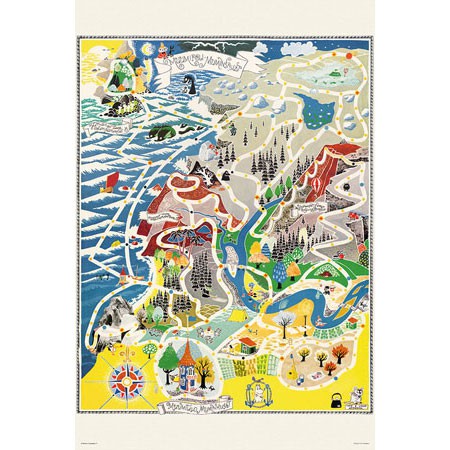 拼圖專賣店 日本進口拼圖 10-1291(1000片拼圖 嚕嚕米 慕敏河谷的地圖)