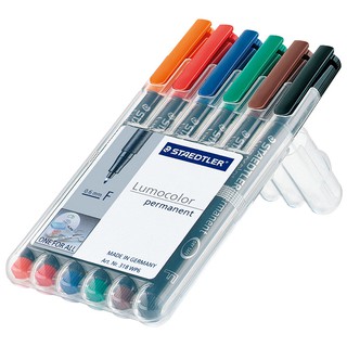 +富福裡+德國 施德樓 STAEDTLER 0.6mm 油性萬用投影筆-F 6色組 MS318WP6