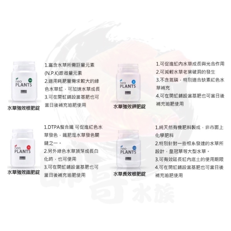 帥哥水族 Neo 韓國neo 水草長效根肥錠鐵肥錠鉀肥錠強效根肥錠70g 蝦皮購物