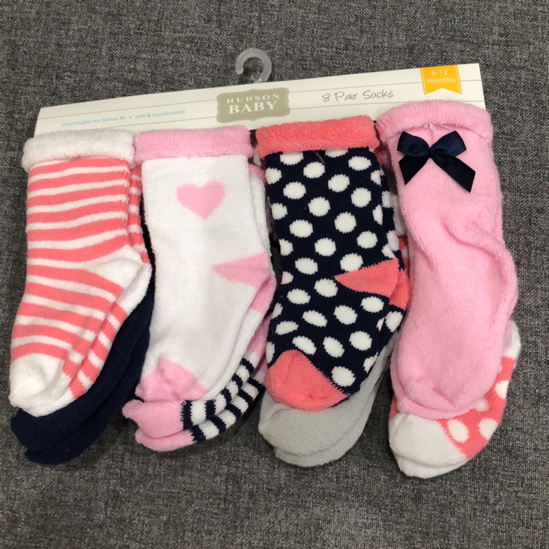 美國🇺🇸HUDSON BABY 寶寶中厚保暖襪子-8雙一組