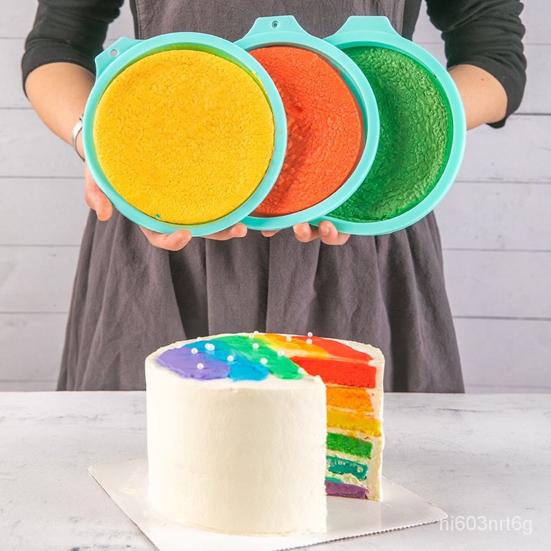 (台灣發貨）蛋糕模具-棒棒糖模具-硅膠模具-烘焙工具彩虹蛋糕模具硅膠烤盤家用 diy烘焙麵包蛋糕模具耐高低溫4只入 sT