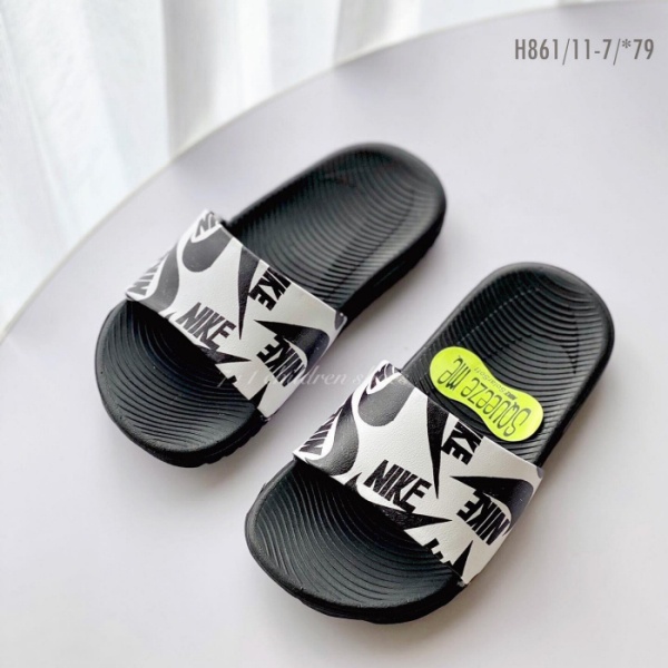 7+1 (H861) NIKE KAWA SE JDI (GS/PS) 白黑塗鴉 輕量休閒運動拖鞋