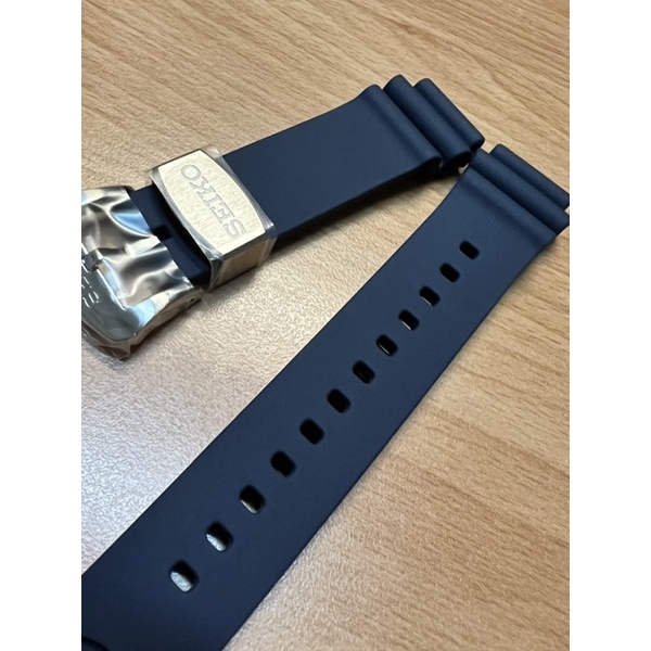 SEIKO 潛水 原廠膠帶 深藍色 銀錶扣 20mm （不含彈簧棒）