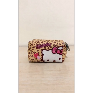 凱蒂貓 Hello Kitty 收納小包 鑰匙包 豹紋 皮革