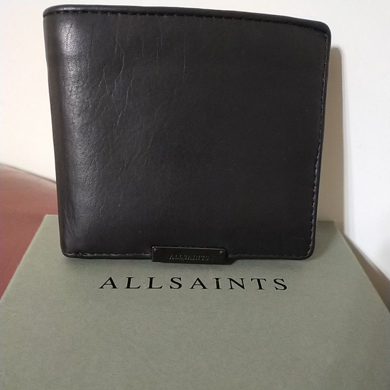 *便宜賣*全新2021AllSAINTS男用全真皮短夾