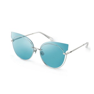 【MOLSION陌森】MS7007 A90 貓眼造型墨鏡 橢圓框太陽眼鏡 藍鏡片 銀框 62mm 台南 時代眼鏡