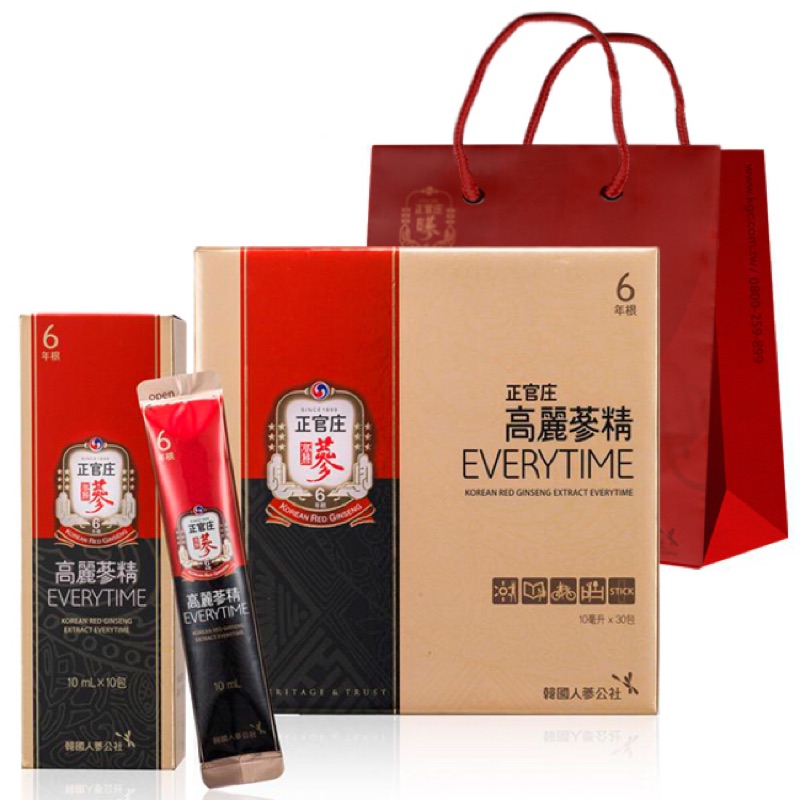 （現貨）正官庄 高麗蔘精EVERYTIME 30入 附提袋