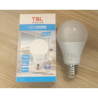 Tbl台灣日光燈e27 10w Led 燈泡球泡白光 黃光 自然光高流明 蝦皮購物