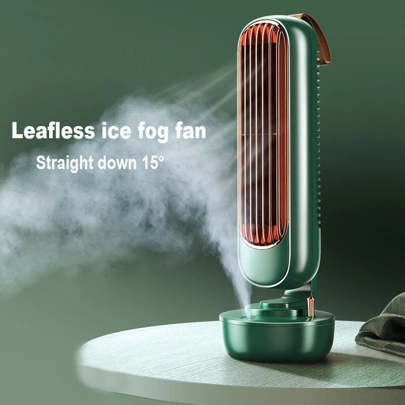2合1霧冷風機無葉風扇台式靜音空調加濕器家用辦公水保濕霧usb塔式風扇