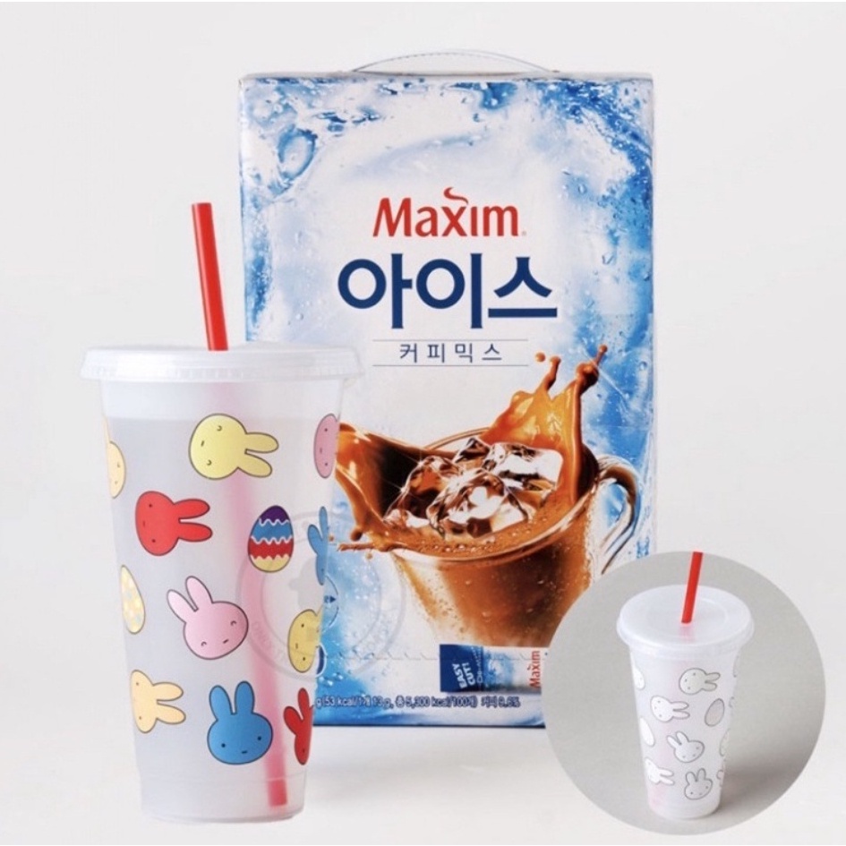 《HonFaith韓斐》現貨 韓國 Maxim 🧊三合一冰咖啡 100入 附 🐰米菲兔變色杯 咖啡 米飛兔 中文標