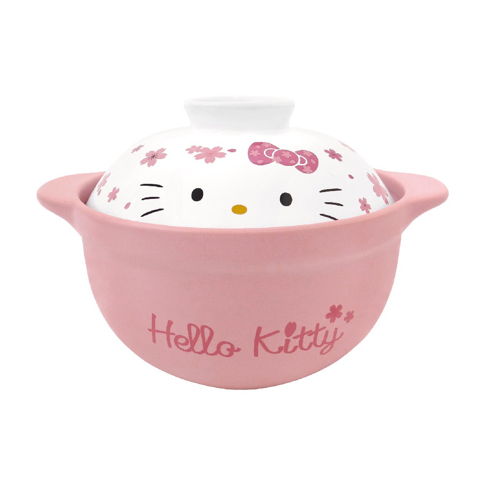 【Sanrio三麗鷗】 Hello Kitty櫻花耐熱鍋 1500ml （可煮燉燜各種食物）