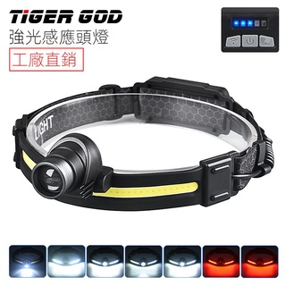 【現貨熱賣】2022新款led感應頭燈戶外強光充電變焦款cob跑步頭戴釣魚燈 XQQ5