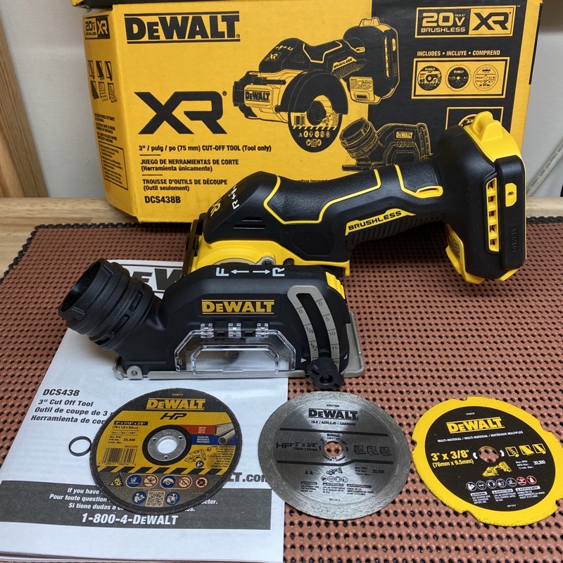 🌀含稅🌀全新得偉DeWALT DCS438 20V 3吋無刷砂輪機/切割機