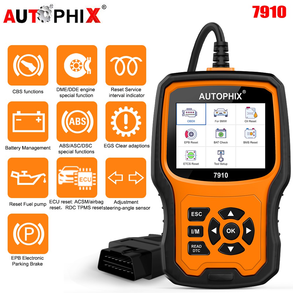 Autophix 7910 適用於 BMW OBD2 掃描儀 機油服務 安全氣囊 TPMS 重置診斷工具