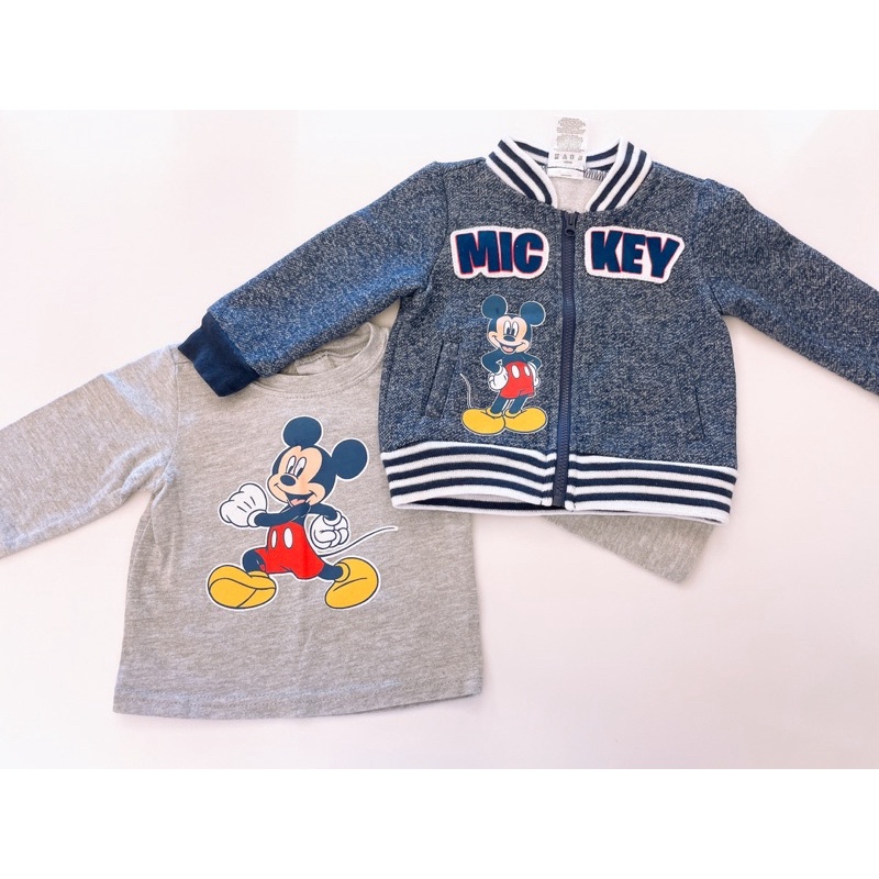 🔥全新🔥 Disney baby 米奇外套 米奇長袖 長袖外套 長袖上衣 迪士尼 薄上衣 偽牛仔外套 長褲 Mickey