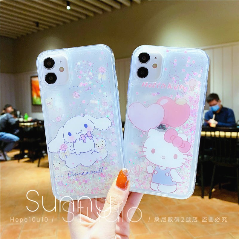 Hello Kitty 流沙手機殼 大耳狗 流動 卡通殼 IPhone 11 12 Pro XR XMAX 8plus