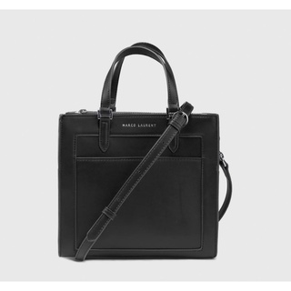 Marco Laurent 專櫃 上班包包 質感手提包 側背包 兩用黑色包包 造型拉鍊手提肩背包