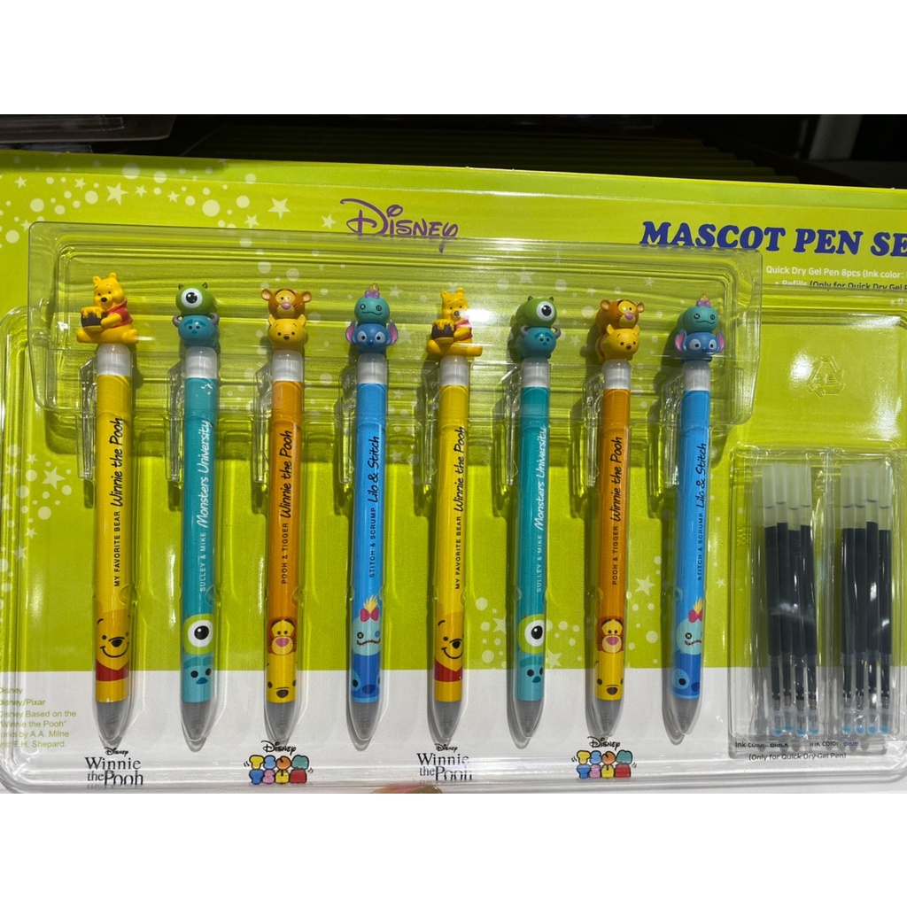 *即將完售*Disney 迪士尼 造型公仔筆 8入 0.5MM藍色通用款原子筆 costco好市多代購