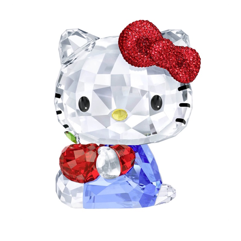 貓舖子@全新專櫃正品 SWAROVSKI 施華洛世奇 水晶塑像~ Hello Kitty 與紅蘋果