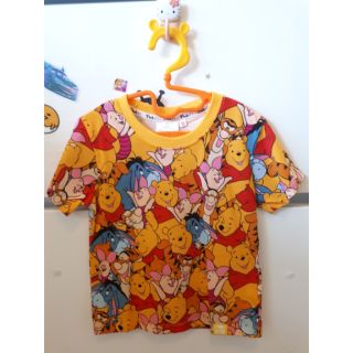 迪士尼 小熊維尼 跳跳虎 粉紅豬 嬰幼兒童 短袖棉T恤衣服 休閒 運動 上衣 衣服 雙面滿版圖~恩恩購物城~