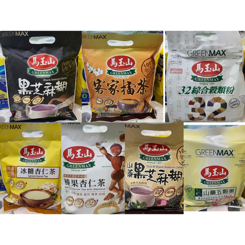 馬玉山黑芝麻糊 客家擂茶 32綜合穀類粉 冰糖杏仁茶 榛果杏仁茶 山藥黑芝麻糊 山藥五榖粥12包 袋 蝦皮購物
