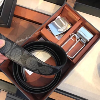 美國正品🇺🇸 COACH 雙麵皮帶禮盒組 皮帶 雙麵皮帶 男生皮帶 皮帶禮盒 兩用皮帶 皮帶扣頭