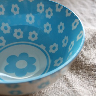日式古典圖騰餐碗（藍白色花瓣）