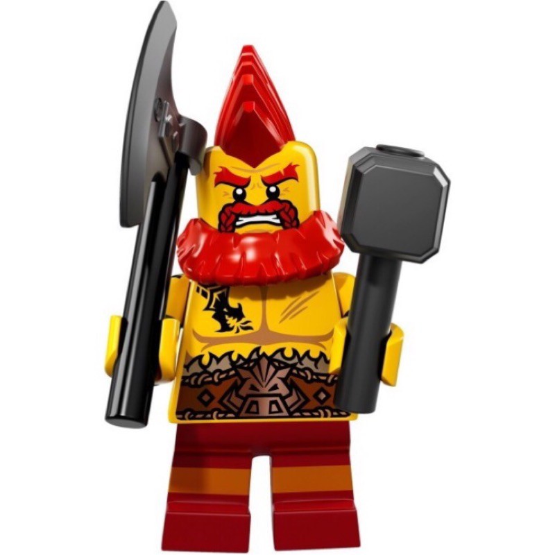 Lego 71018 17代 10號 戰鬥矮人 斧頭矮人 (有底板)