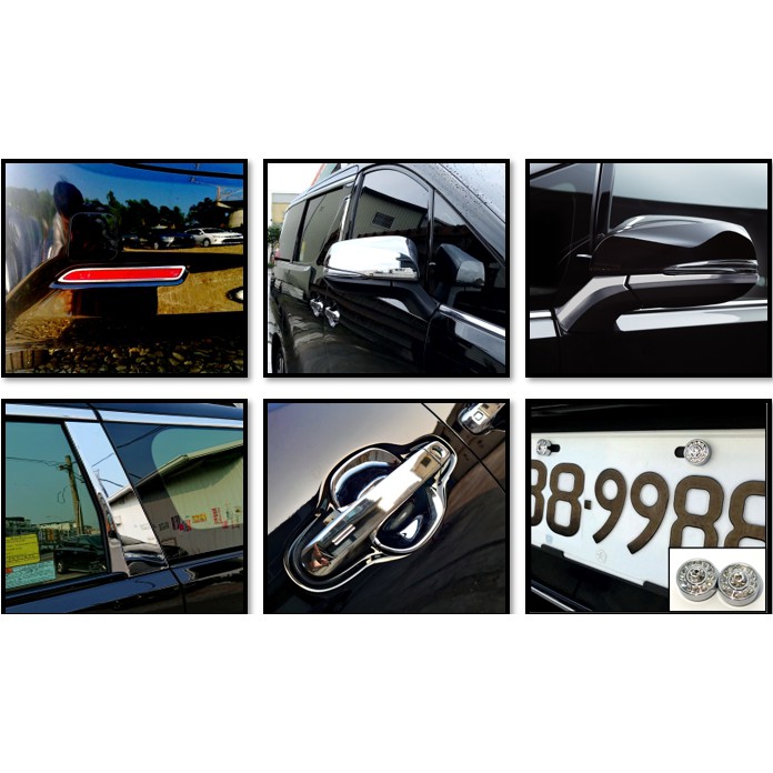 圓夢工廠 Toyota Alphard 阿法 2018 ~2021 on 車門防刮門碗 後視鏡蓋 後視鏡座貼 門柱飾貼