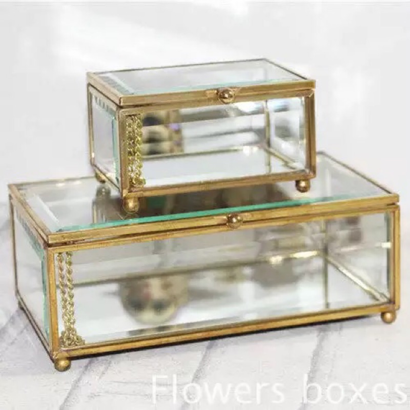 銅邊玻璃飾品收藏盒