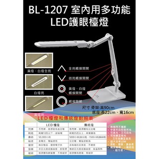 免運 銳奇10W桌夾兩用多功能LED護眼檯燈 BL-1207