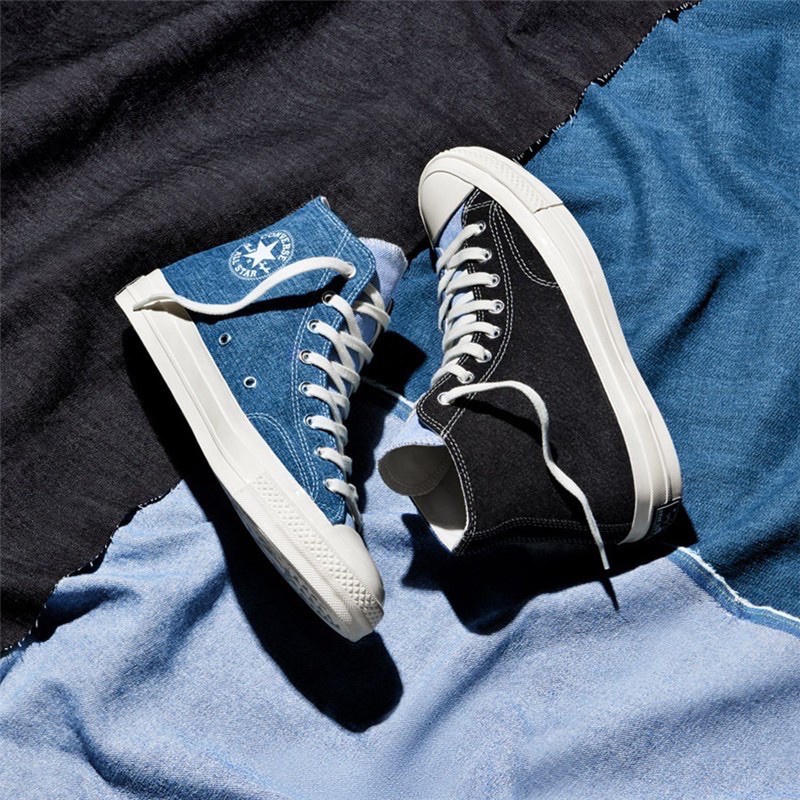 【吉米.tw】現貨 Converse 1970 限量丹寧款 藍色拼接 Renew Denim 低 高筒 166286C