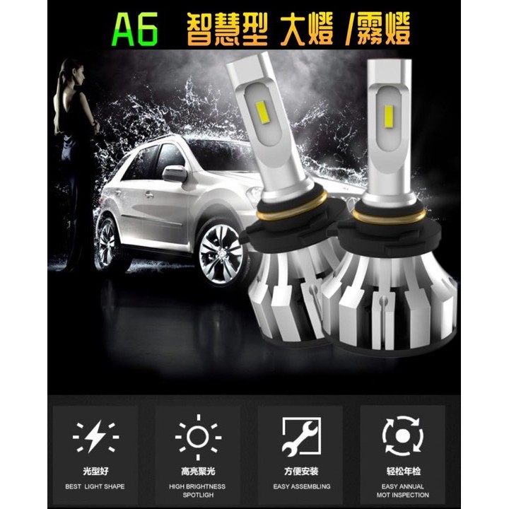 A5 頂級智能型 LED大燈 超白光/黃金光 /H1/H3/H4/H7/H11/9006/9005/H8/H9