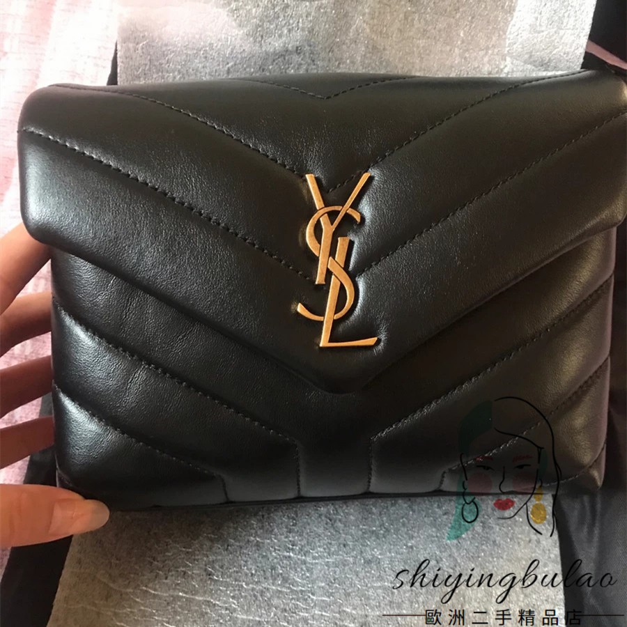 二手正品ysl 聖羅蘭toy Loulou 黑色牛皮ysl方胖子相機包公分 蝦皮購物