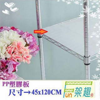 【Fun架趣】層架專用配件-45x120cm網片專用PP塑膠板【波浪架 鐵力士架專用/波浪層架/組合傢俱/白色塑膠板】