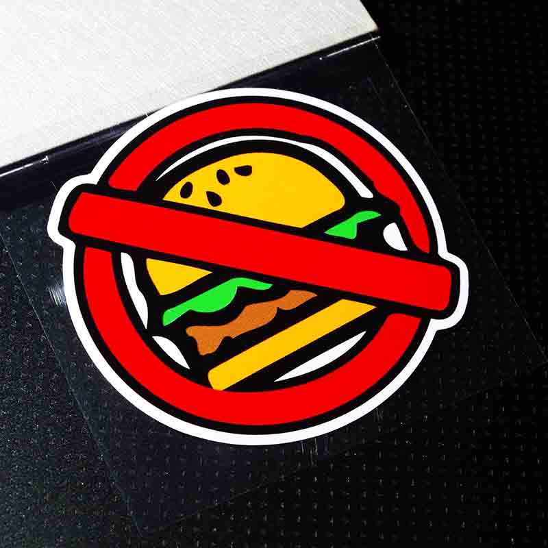 漢堡 個性反光車貼防水汽車拉桿箱貼紙裝飾劃痕遮擋行李箱貼畫
